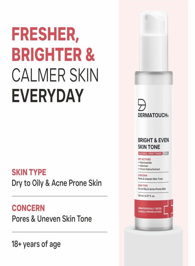 DERMATOUCH BRIGHT & EVEN SKIN TONE ALCOHOL FREE TONER with 3% Niacinamide - Face Toner for Dullness, Dehydration & Open Pores/Suitable for All Skin Types 150ml - Image 3