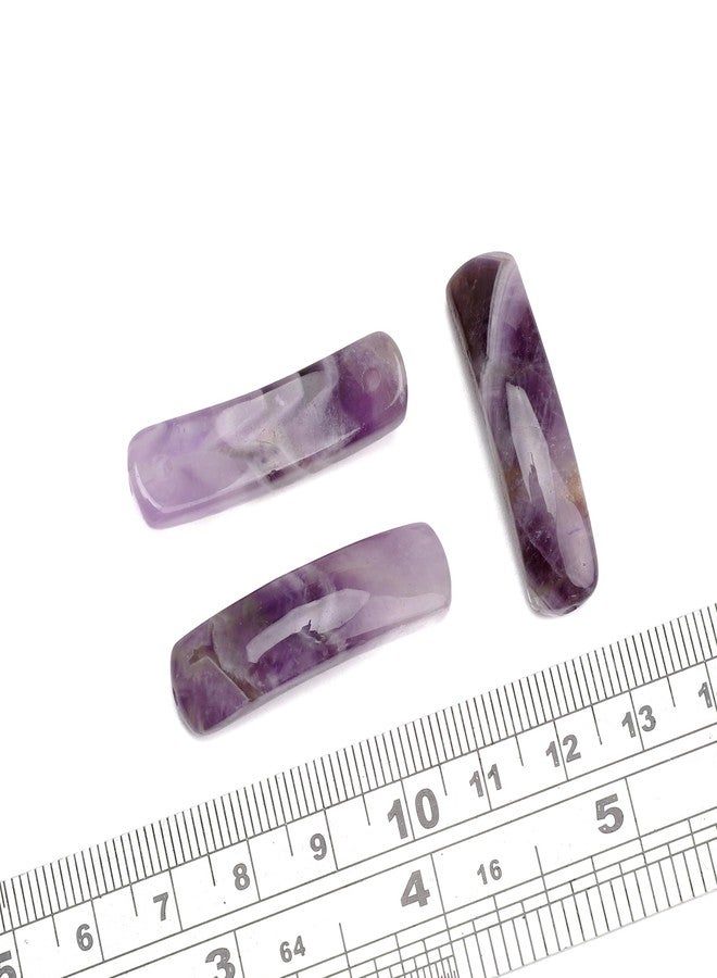 BEADIA Natural Curved Amethyst Stone Beads 36x10mm 4pcs for DIY Bracelet Jewelry Making - Image 3