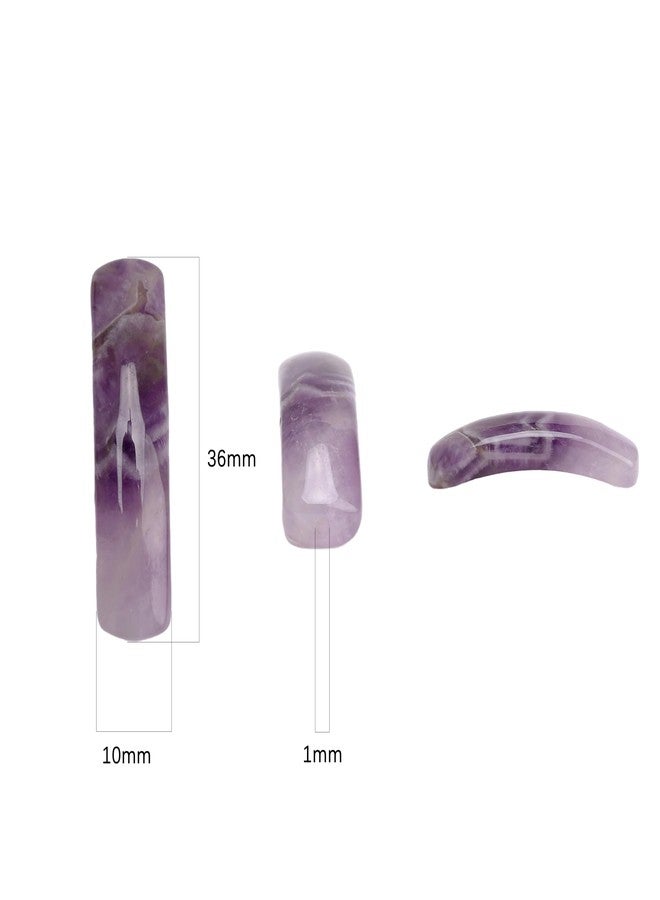 BEADIA Natural Curved Amethyst Stone Beads 36x10mm 4pcs for DIY Bracelet Jewelry Making - Image 2