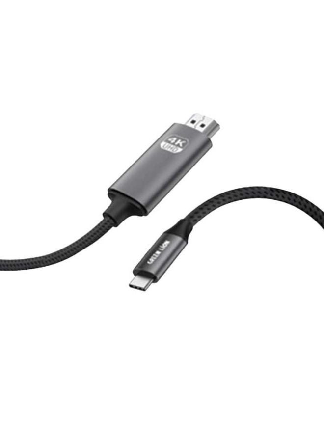 جرين ليون كابل Green Lion HDMI إلى Type C – كابل USB C إلى HDMI بدقة 4K، صوت وفيديو عالي الدقة مضفر بطول 2 متر - Image 1