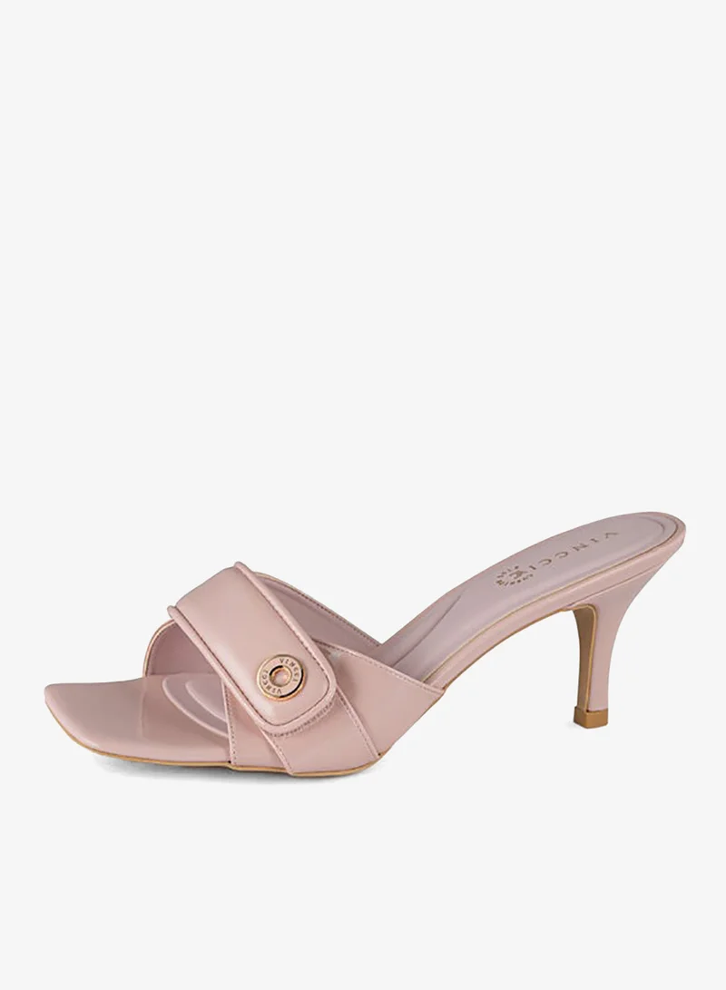 فينتشي صنادل نسائية بحزام واحد بكعب متوسط