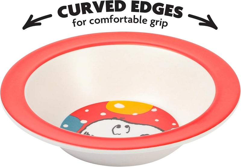 Peanuts Snoopy Fun Times 5Piece Bamboo Melamine Dinnerware Set For Kids  Red - Image 3