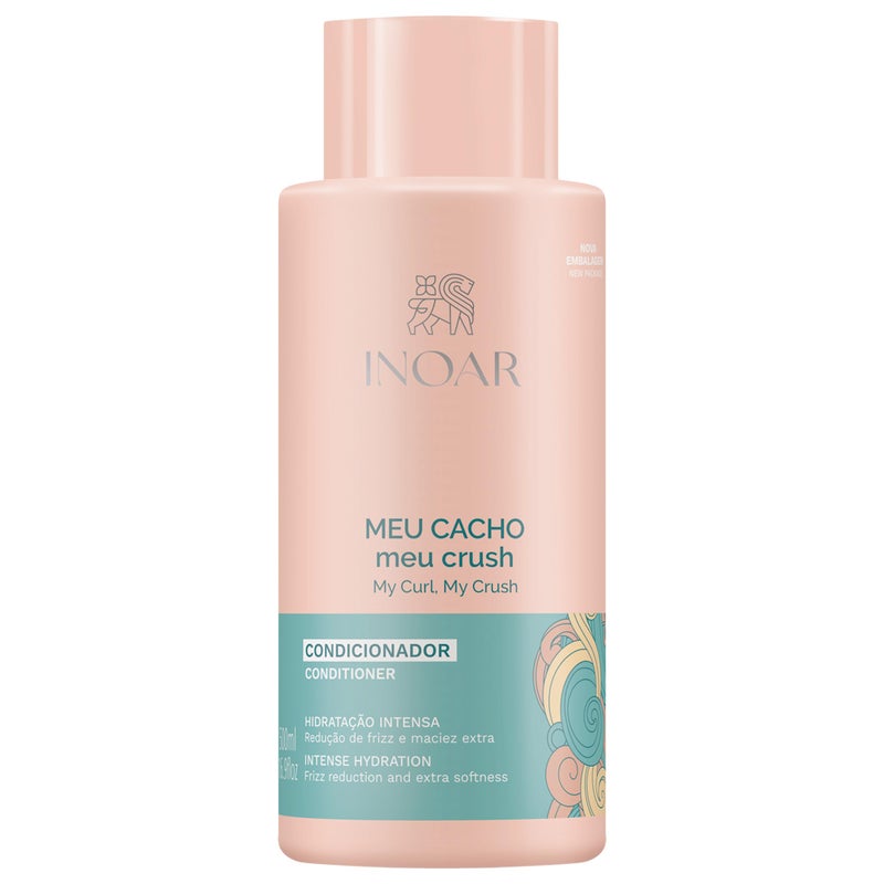 Inoar MEU Cacho MEU Crush Conditioner with Plant-Based Collagen & Vitamin E for Curly Hair Hydration & Definition, 16.9 fl.oz - Image 1