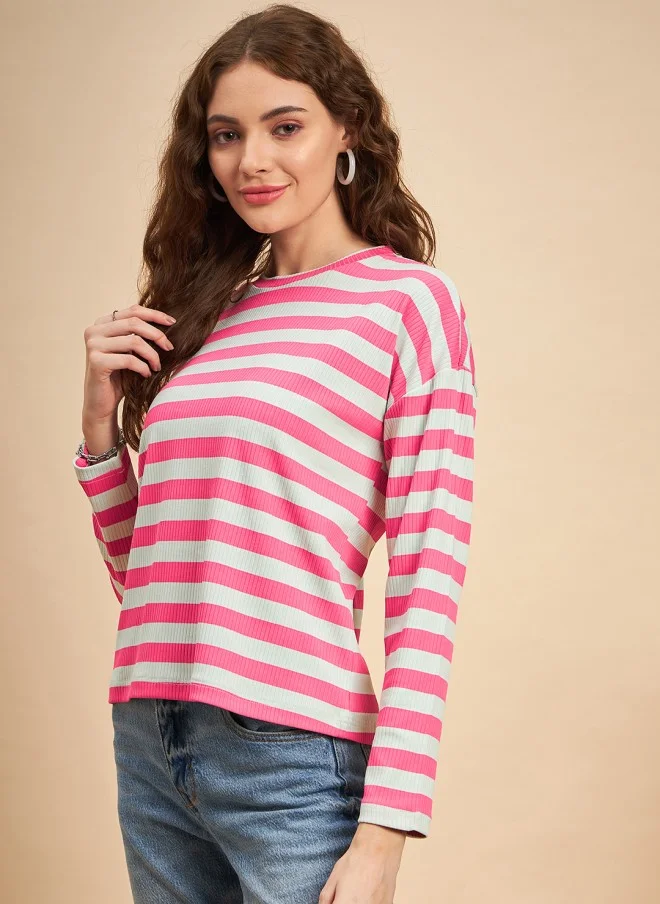 MINT STREET Striped Pullover Sweatshirt for Women