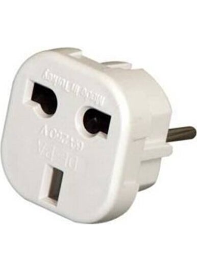 Axe Tools Ax Tools Universal English Converter White Male Electrical Grounded Socket Converter  - Image 1