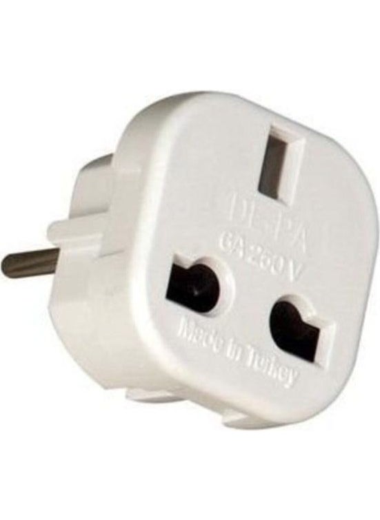 Axe Tools Ax Tools Universal English Converter White Male Electrical Grounded Socket Converter  - Image 2