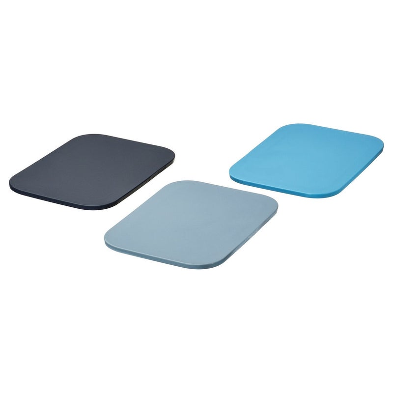 Baitique Chopping Board Set, Black-Blue/Grey-Blue/Light Blue, 22x16 cm – 3 Pack - Image 1