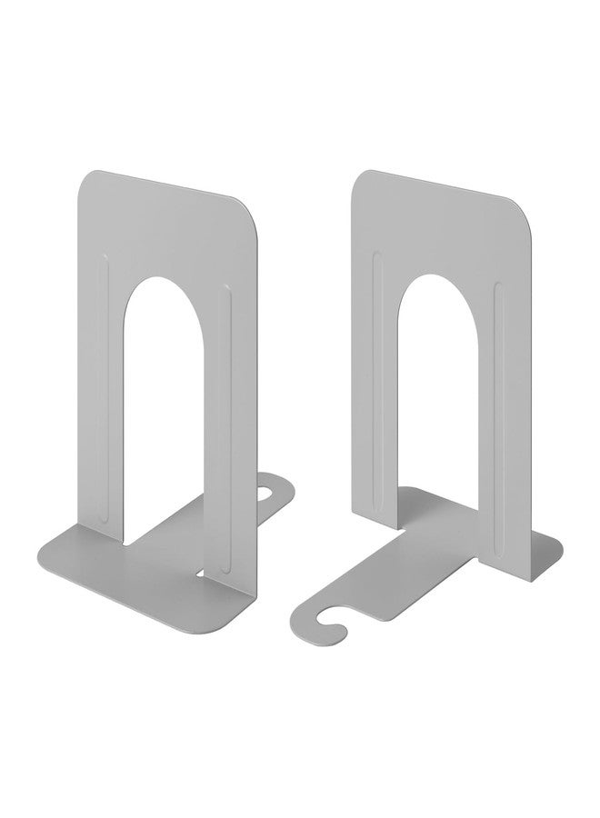 Honagu Bookends, Metal Book Ends, Bookends for Shelves, Book Holder Stopper for Heavy Books, /CDs/DVDs (1 Pair/2 Pieces, Grey) - Image 1