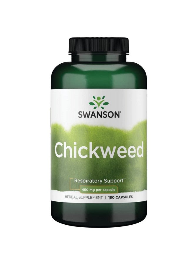 SWANSON Chickweed Herb Stellaria Media Herbal Supplement Respiratory Circulatory Skin Health Support 450 Mg 180 Capsules (Caps) - Image 1