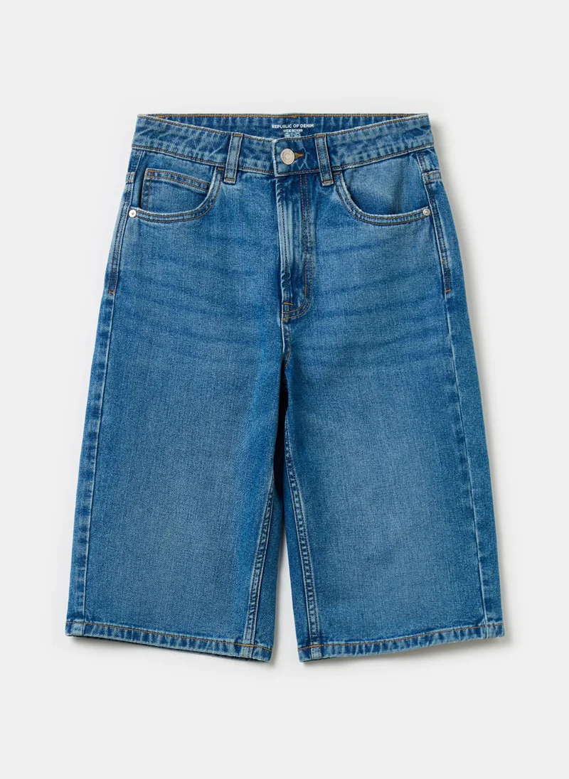Ovs Denim Bermuda shorts with five pockets