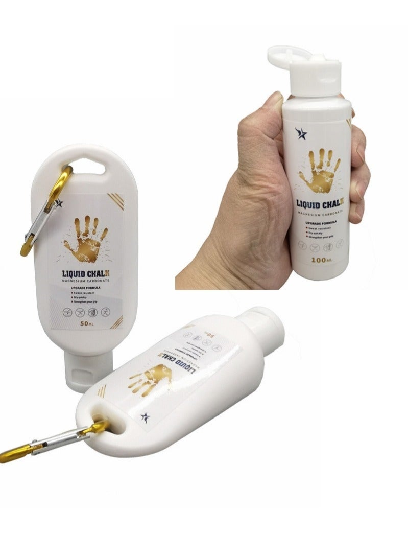 مزيج طباشير سائل. مناسب لرفع الأثقال والتسلق ورفع الأثقال، معتمد من صالات الألعاب الرياضية لليدين والتمارين (عبوة من قطعتين، ١٠٠ مل + ٥٠ مل) - Image 4