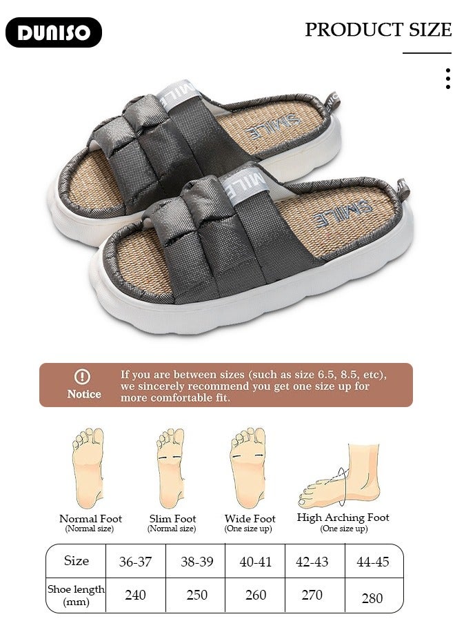 House Bedroom Slippers Memory Foam Slippers with Thick Sole Non-Slip Soft Slippers Open Toe Bath for Men and Women Slipper House Sandals for Indoor u0026 Outdoor - Image 4