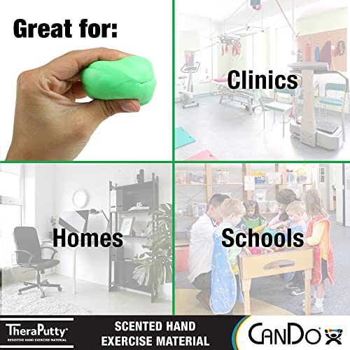 CanDo TheraPutty Scented Hand Exercise Putty for Rehabilitation Exercises Hand Therapy Occupational Therapy Apple Green Medium 1lb - Image 5
