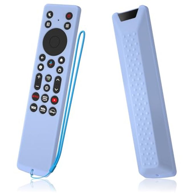 AKSHFETH Silicone Cover for TCL RC813A Remote 2025 QM6K Series Remote Silicone Protective Skin Case Anti-Slip Cover with Lanyard(Luminous Blue) - Image 1