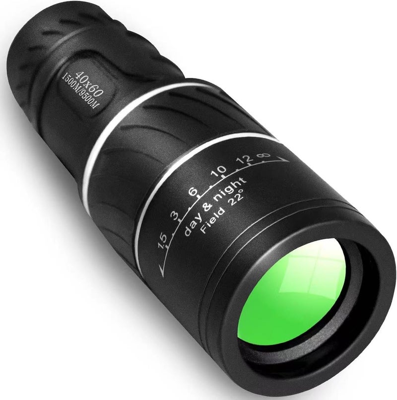 HDAJY Monocular Telescope, Upgrade 40 x 60 Portable Telescope, Monoculars for Adults High Powered, Suit Stargazing, Hunting, Bird Watching, Hiking Travel, Camping, Black - Image 1