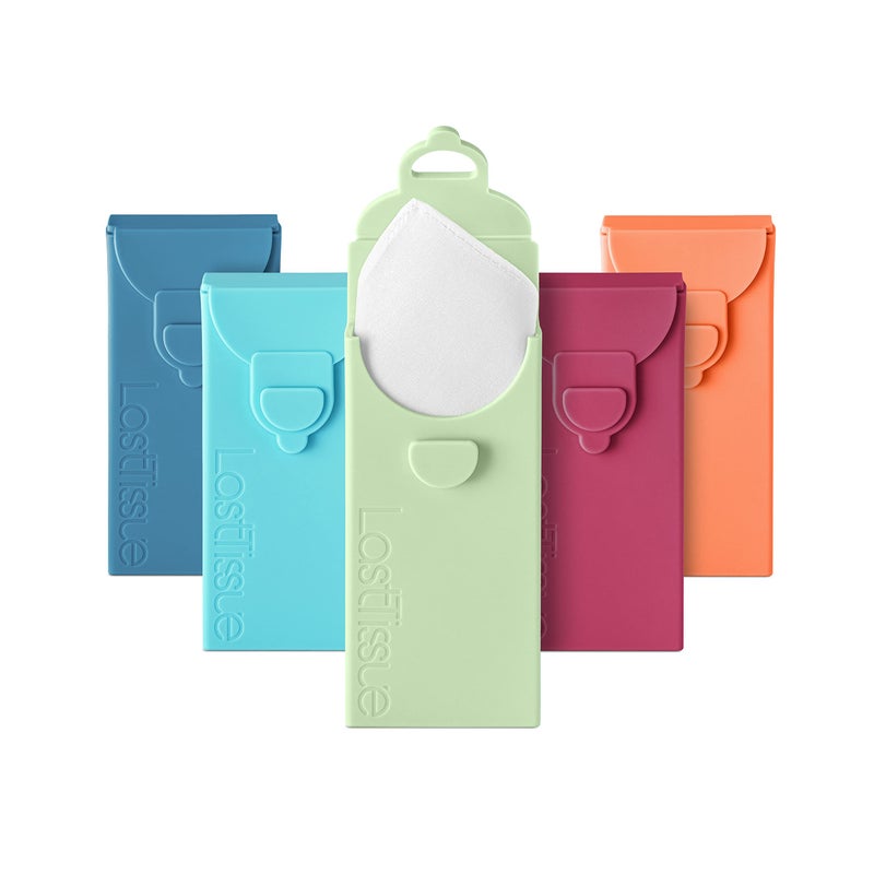 LastTissue Reusable Cotton Tissue Pack  Sustainable Durable EcoConscious Portable  Washable Facial Tissues for Men and Women with Travel Handkerchief Storage Case