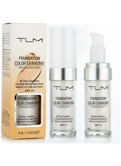 Axnzp 2 Pcs Tlm Color Changing Foundation Makeup, Hydrating Waterproof And Light Long Lasting, Flawless Full Coverage Natural Color Face Primer Base Makeup.  - Image 1