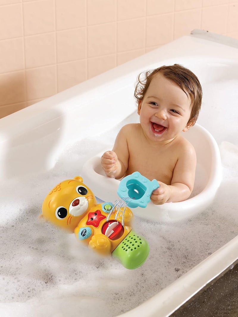 VTech Splashing Fun Otter, Bath Toy for 1 Year Olds + Sensory Bathtub Toy with Lights, Music & 3 Pouring Accessories 1, 2, 3 years +, English version - Image 3