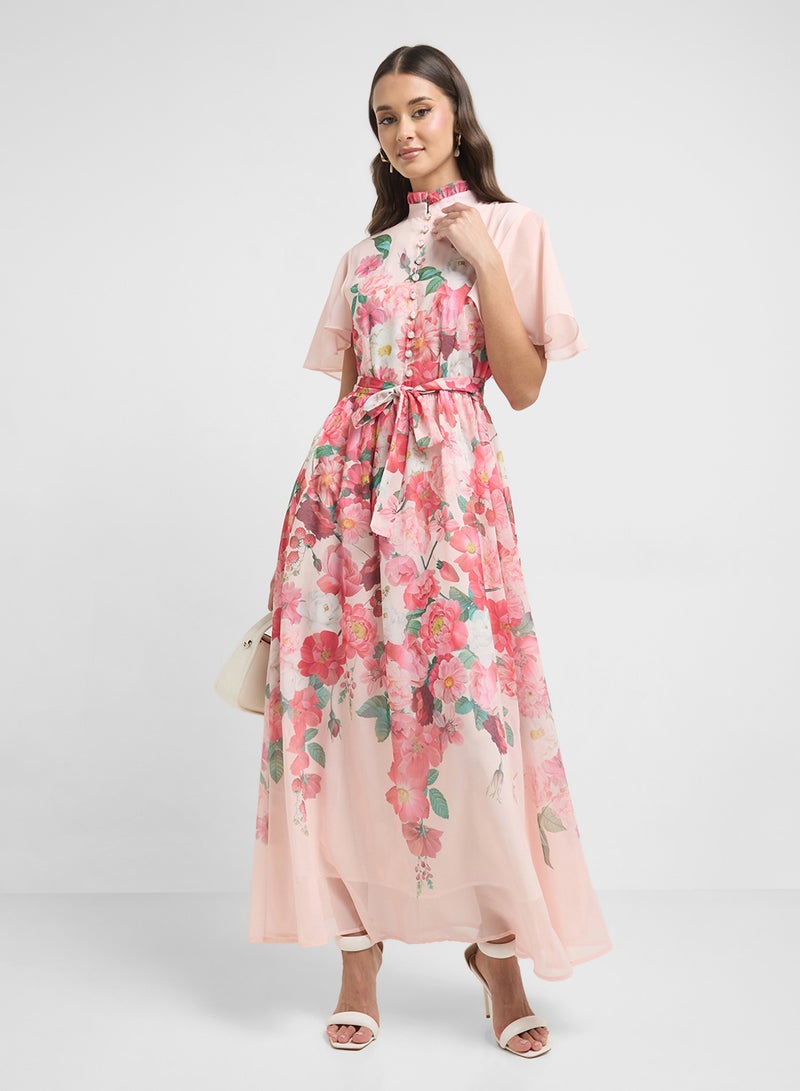 ايلا فستان شيفون بنقشة الزهور - Image 4