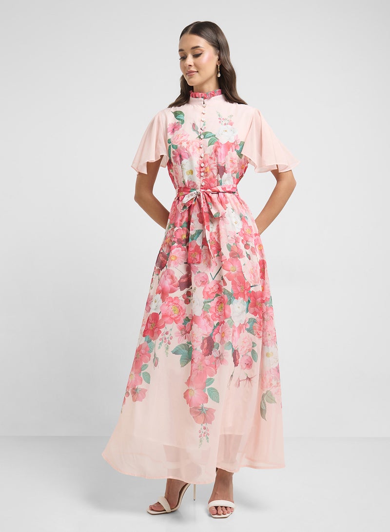 ايلا فستان شيفون بنقشة الزهور - Image 1