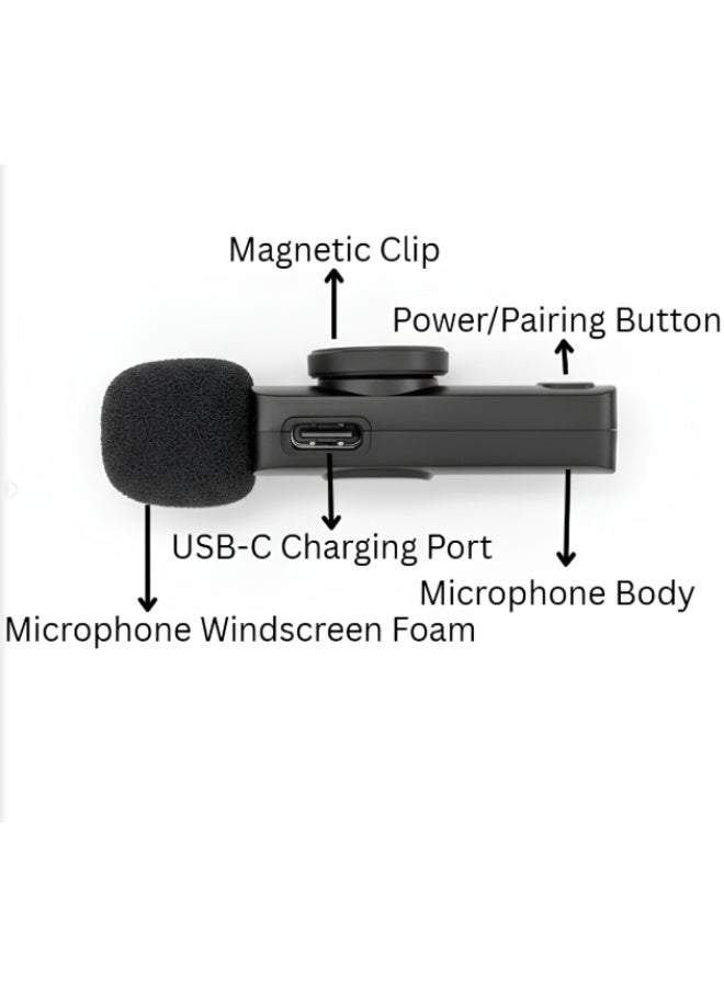 Smartbarry Dual Wireless Lavalier Microphone System for iPhone/Android/DSLR | Professional Noise-Cancelling Clip-On Lapel Mic for Vlogging, Interviews, Live Streams - Image 5