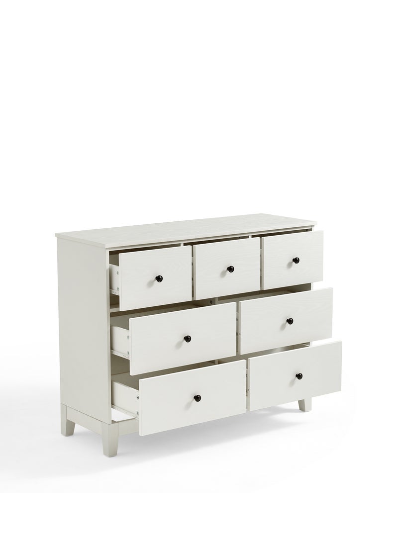 LINSY  -  Wood Dresser closet With 7 Drawers , Dressers Organizer for Bed Room Living Room, Kids Room, Nursery, Hallway, White Color, size 114.2L*41.1W*89.5H cm - pzsku/Z394409CB0741D125EF1EZ/45/_/1709451060/81ee7dbc-24ae-4141-bcad-4f5b07ea4b77