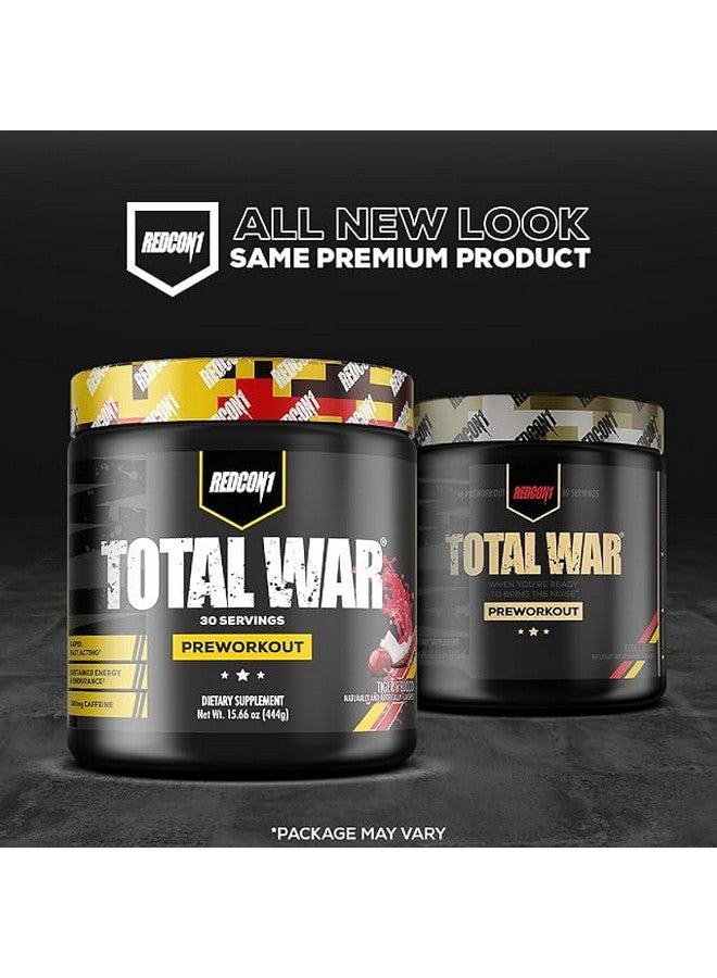 ريدكون ١ ريدكون 1 توتال وار بري ورك آوت - يحتوي على 320 ملغ من الكافيين من الشاي الأخضر والعرعر وبيتا ألانين - بري ورك آوت مع الأحماض الأمينية لزيادة الضخ والطاقة والقدرة على التحمل (دب جيلاتين حامض، 30 حصة) - Image 1