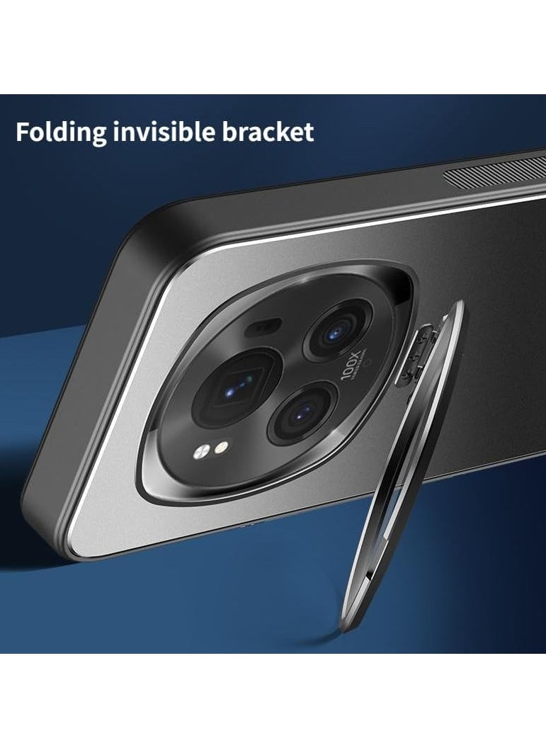VKL - Compatible with Honor Magic 6 Pro 5G Case Magnetic Metal Lens Bracket Protective Cover For Honor Magic 6 Pro (Black) - Image 1