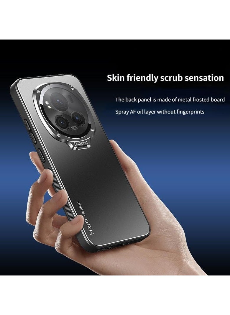 VKL - Compatible with Honor Magic 6 Pro 5G Case Magnetic Metal Lens Bracket Protective Cover For Honor Magic 6 Pro (Black) - Image 1