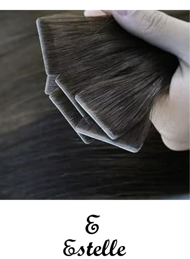 إستيل وصلات شعر بشريط لاصق غير مرئي بدون درزات من شعر ريمي طبيعي بالكامل، حريري مستقيم، وصلات شعر طبيعية محقونة بنسيج جلدي مزدوج الجوانب - Image 1
