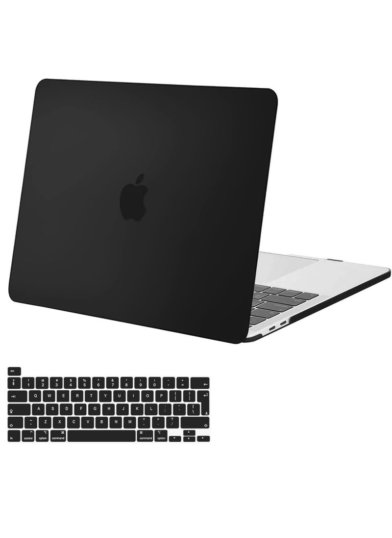 Generic - MacBook Pro 13 inch Case M2 2022 2021 2020-2016 M1 A2338 A2251 A2289 A2159 A1989 A1708 A1706 Plastic Hard Shell Case & Keyboard Cover Skin Black - Image 1