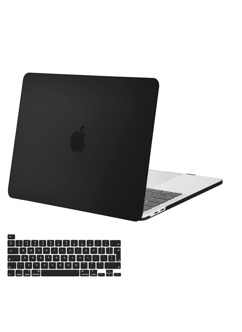 Generic - MacBook Pro 13 inch Case M2 2022 2021 2020-2016 M1 A2338 A2251 A2289 A2159 A1989 A1708 A1706 Plastic Hard Shell Case & Keyboard Cover Skin Black - Image 1