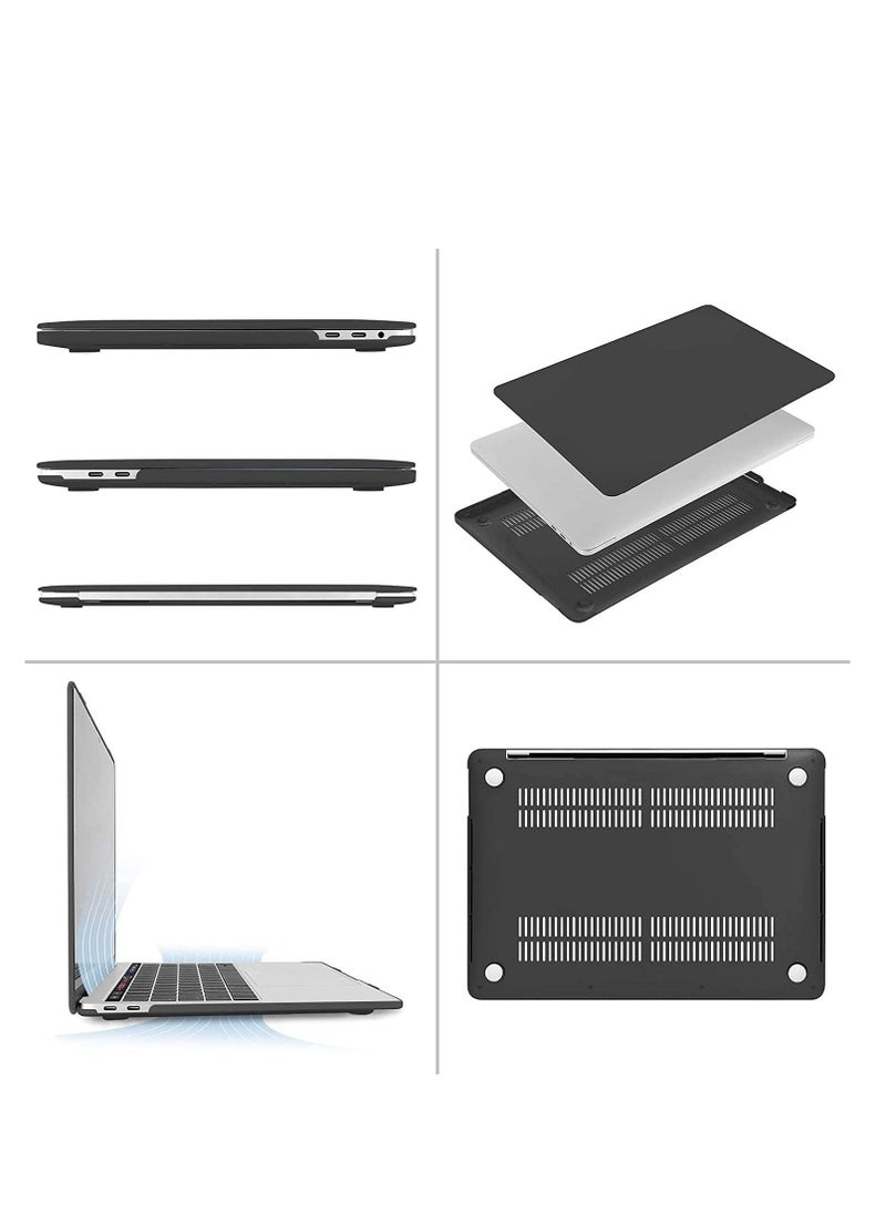 Generic - MacBook Pro 13 inch Case M2 2022 2021 2020-2016 M1 A2338 A2251 A2289 A2159 A1989 A1708 A1706 Plastic Hard Shell Case & Keyboard Cover Skin Black - Image 1