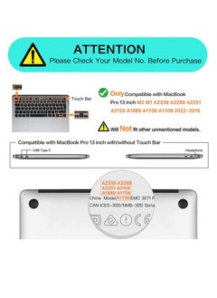 Generic MacBook Pro 13 inch Case M2 2022 2021 2020-2016 M1 A2338 A2251 A2289 A2159 A1989 A1708 A1706 Plastic Hard Shell Case & Keyboard Cover Skin Black  - Image 3