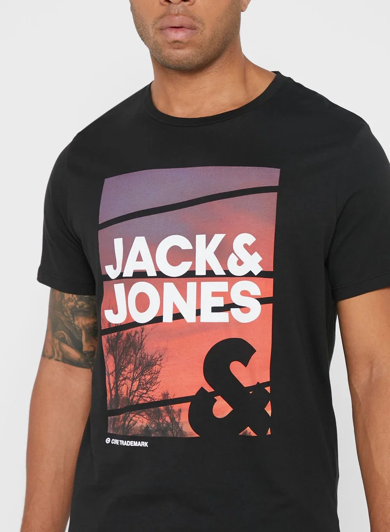 JACK & JONES Graphic Regular Fit Crew Neck T-Shirt