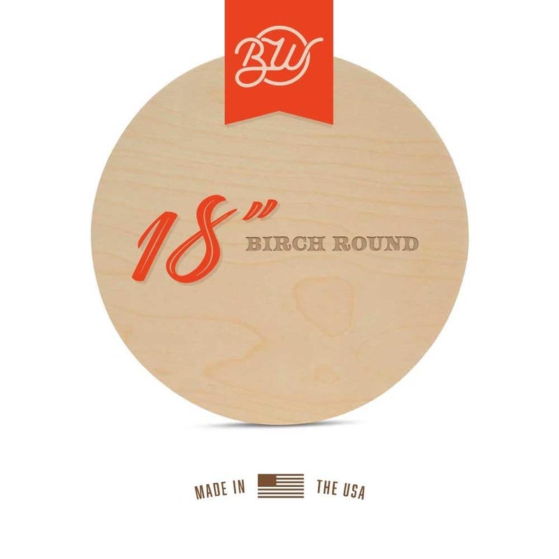 Borowood 18-Inch Birch Wood Round - 1/4â€ Thick Plywood Circle for Crafts, Signs, Painting, Laser Cutting - 1 Pack - Made in USA - Image 2