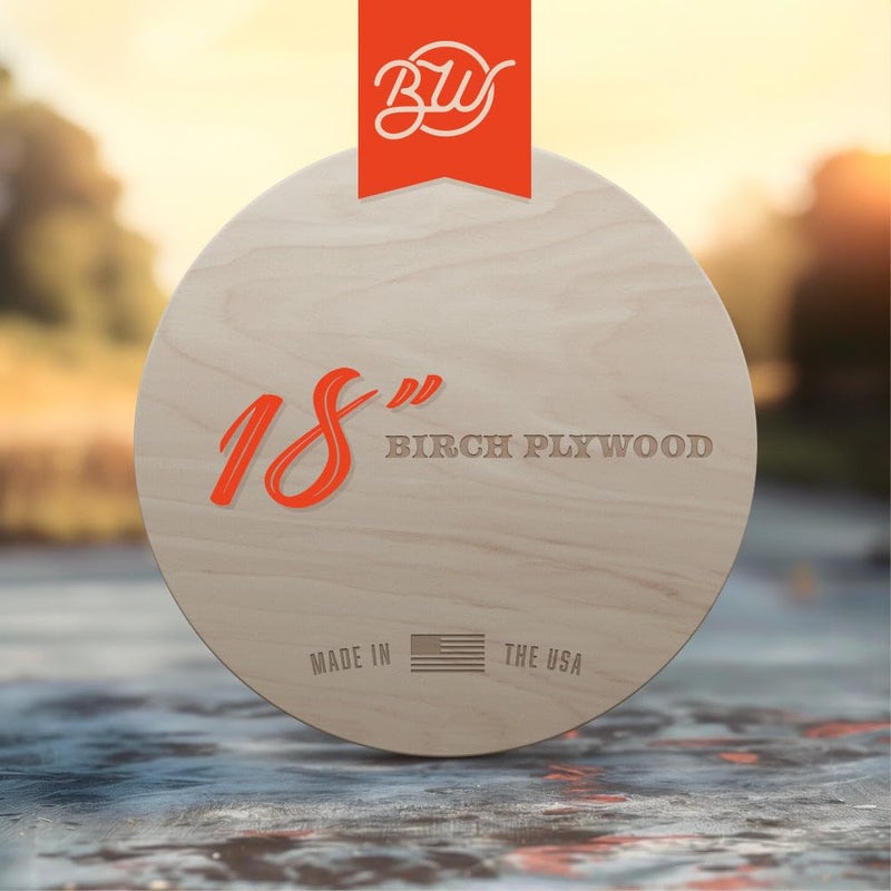 Borowood 18-Inch Birch Wood Round - 1/4â€ Thick Plywood Circle for Crafts, Signs, Painting, Laser Cutting - 1 Pack - Made in USA - Image 5
