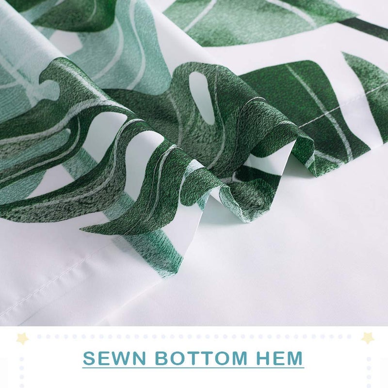 KGORGE Bathroom Shower Curtains - Tropical Plant Printed Polyester Shower Curtain 84 inch Length Extra Long Bath Decor for Bath Tub Toilet Hotel  72x84 inch with Hooks - Image 4