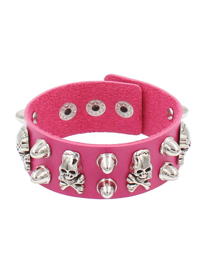 European And American Fashion Retro Multi-layer Pu Wide Leather Five-pointed Star Bracelet Domineering Skull Rivet Punk Hip-hop Bracelet Jewelry 