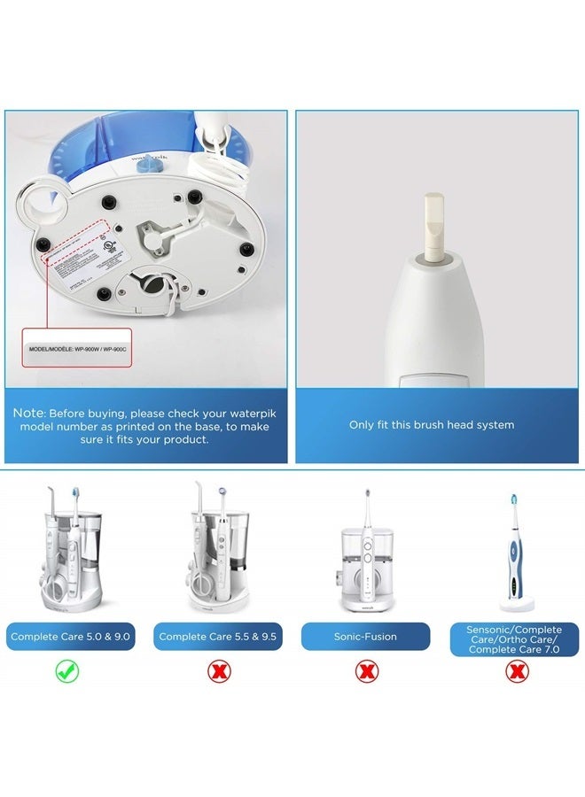 Oralphi Toothbrush Replacement Heads for Waterpik Complete Care 5.0/9.0 (CC-01/WP-861), STRB-4WW, (4-Pack, White) - Image 2
