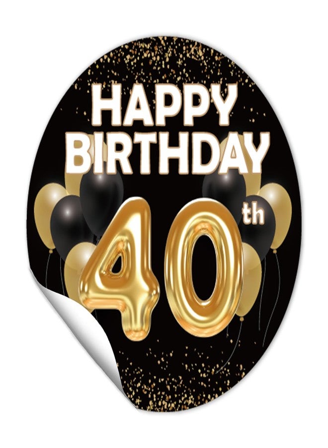 REWIDPARTY 1.5 Inch Round 40th Birthday Stickers（80 Pieces） Balloon Happy 40th Birthday Stickers 40th Birthday Party Favor Stickers Adhesive Party Stickers 40th Birthday Party Decorations Supplies - Image 1