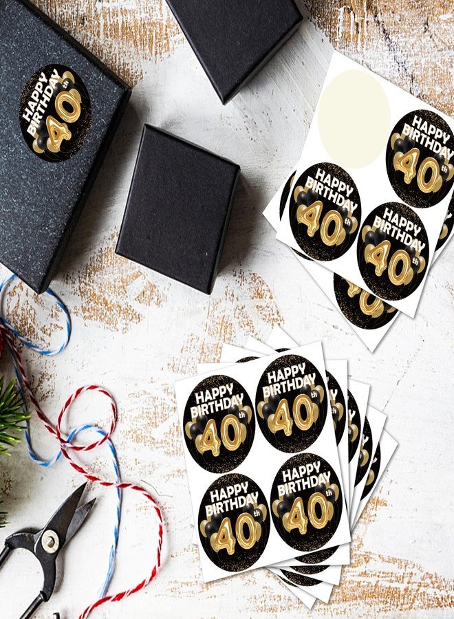 REWIDPARTY 1.5 Inch Round 40th Birthday Stickers（80 Pieces） Balloon Happy 40th Birthday Stickers 40th Birthday Party Favor Stickers Adhesive Party Stickers 40th Birthday Party Decorations Supplies - Image 4
