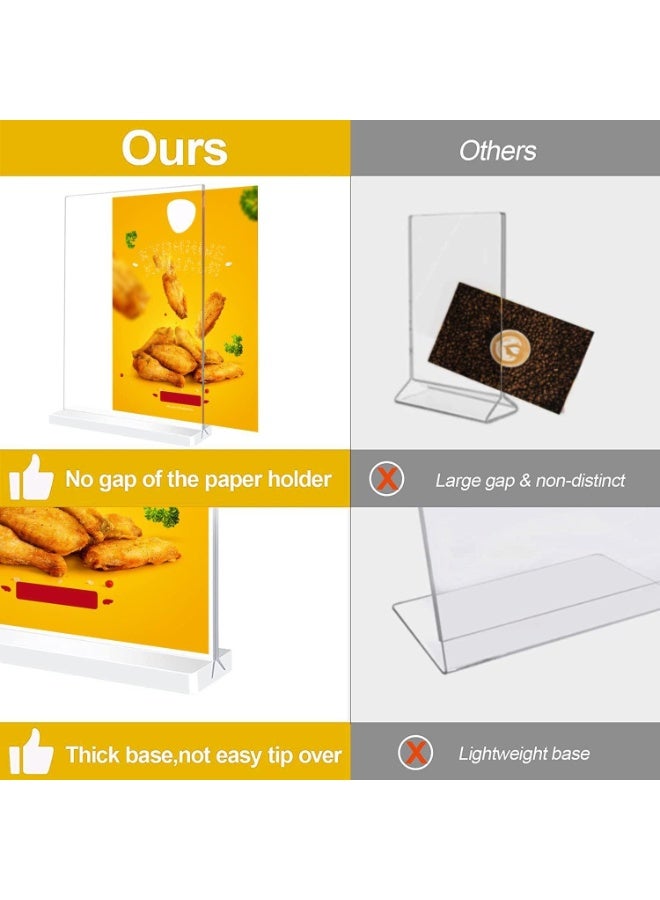 Relex Pack of 5 Acrylic Sign Holder, Double Sided Acrylic Table Top Display Stand, Menu Displays for Restaurant, Hotel, Promotions, Photo, Documents and More - Image 2