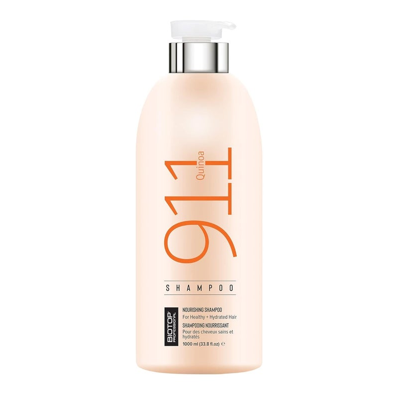 Biotop Professional 911 Quinoa Shampoo for Women & Men - Sulfate Free Nutritive Shampoo with Argan Oil - Made with Quinoa Protein for Dry, Lifeless, and Damaged Hair (33.8 fl oz/1 L) - Image 1
