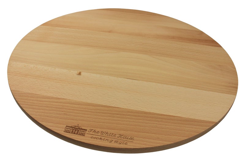 THE WHITE HOUSE Cooking Style Wooden Rotating Kitchen Board  Turntable Cake Stand Pizza and Cheese Board Party Serving Tray 1712
