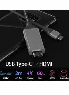 Excefore USB C to HDMI Cable, 4K@60Hz Type C to HDMI Cord 6ft  - Image 2