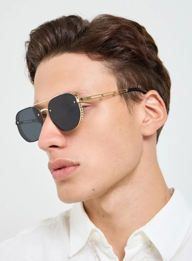 Styli Double Bridge Aviator Sunglasses