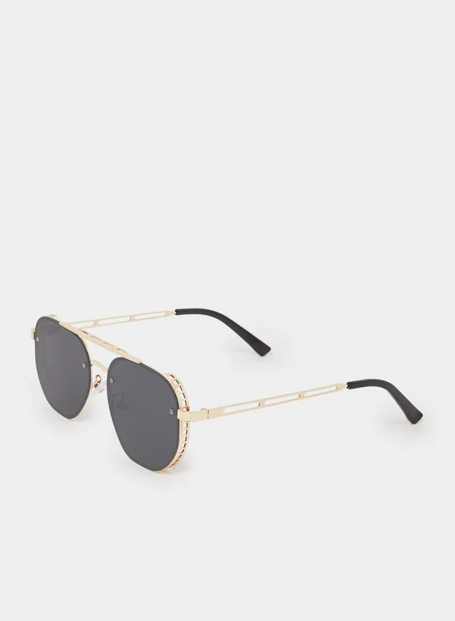 Styli Double Bridge Aviator Sunglasses