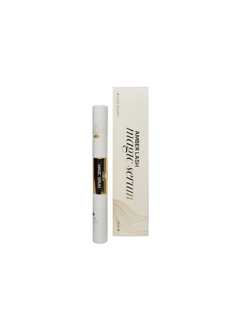 Amber Lash Amber Magic Dual Essence Serum for Eyelash Growth and Healthier Eyelash Safe with Lash Extension and Lash Perm 