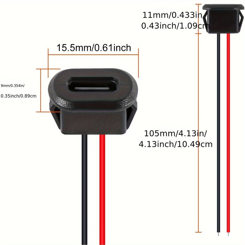 20 قطعة من كابل تمديد USB-C أنثى من نوع C إلى سلكين عاريين (2-Pin Bare Wire) - Image 4